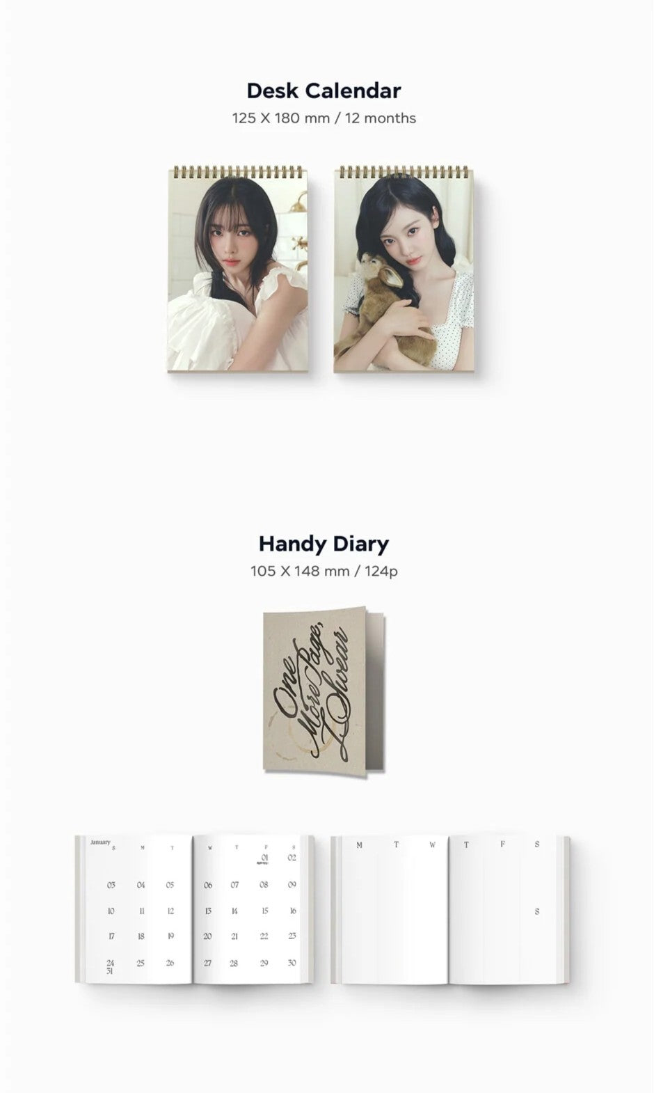 Calendar & Diary on a white background