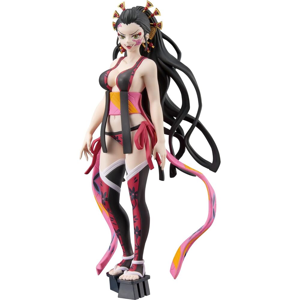 Animated character figurine with black hair and colorful outfit on a white background