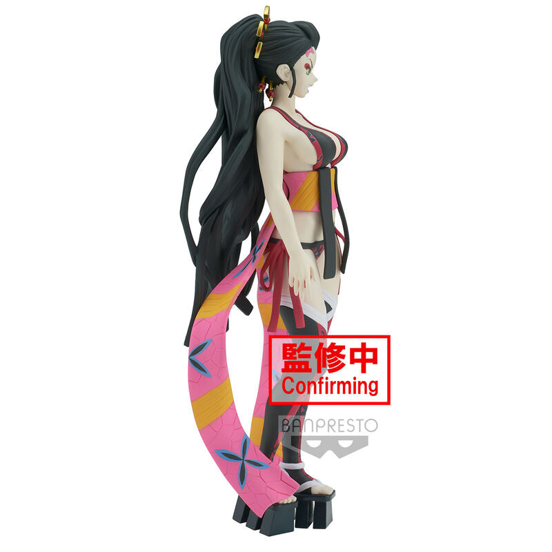 Anime character figurine with colorful outfit on a white background, featuring Banpresto branding.