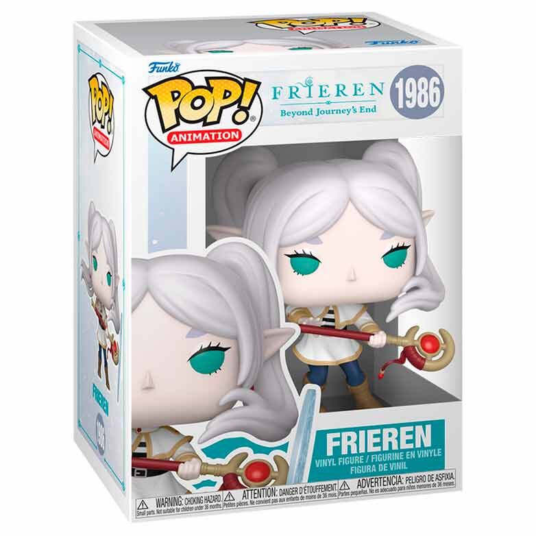 Funko Pop! vinyl figure packaging of Frieren from Animation, with visible branding and product details.