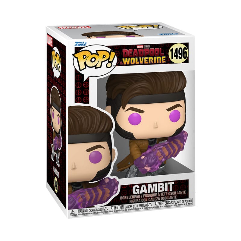 Funko Pop! vinyl figure packaging of Gambit from Marvel's Deadpool and Wolverine series.