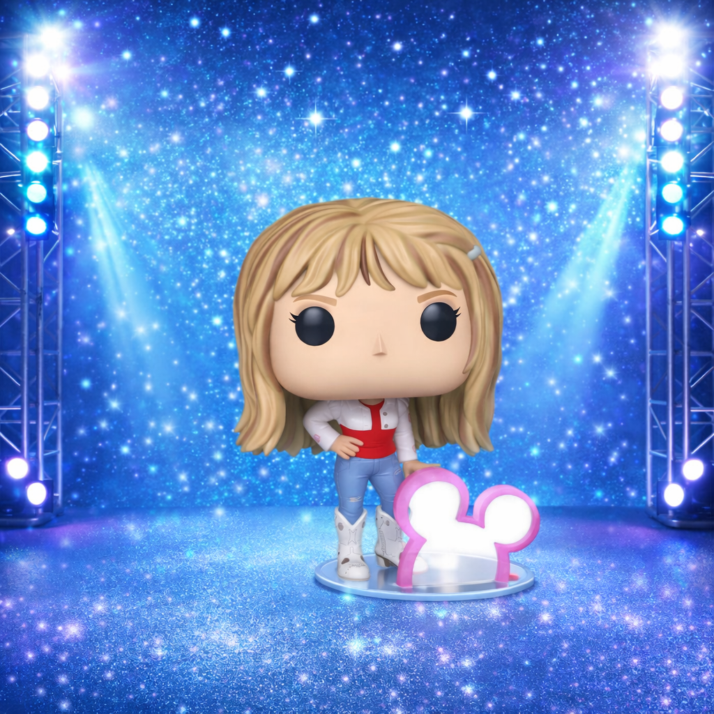 Funko Pop! vinyl figure on a stage with lights and a blue background