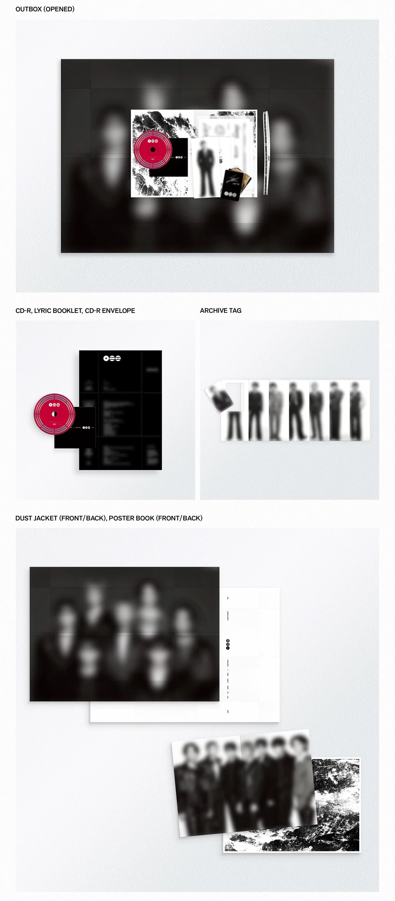 Collection of album covers and promotional materials for a music artist on a white background.