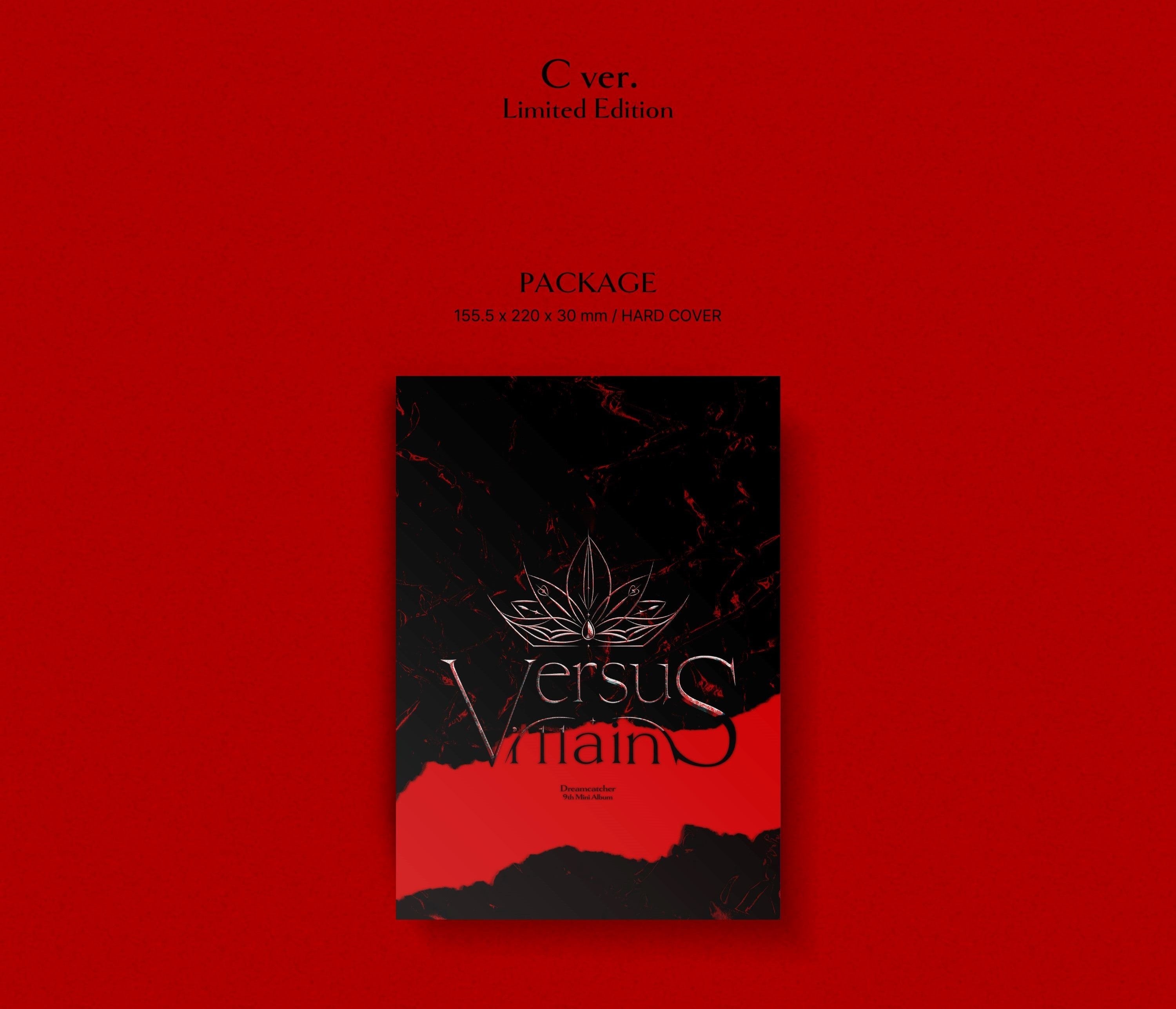 Black product packaging with 'Versus' branding on a red background