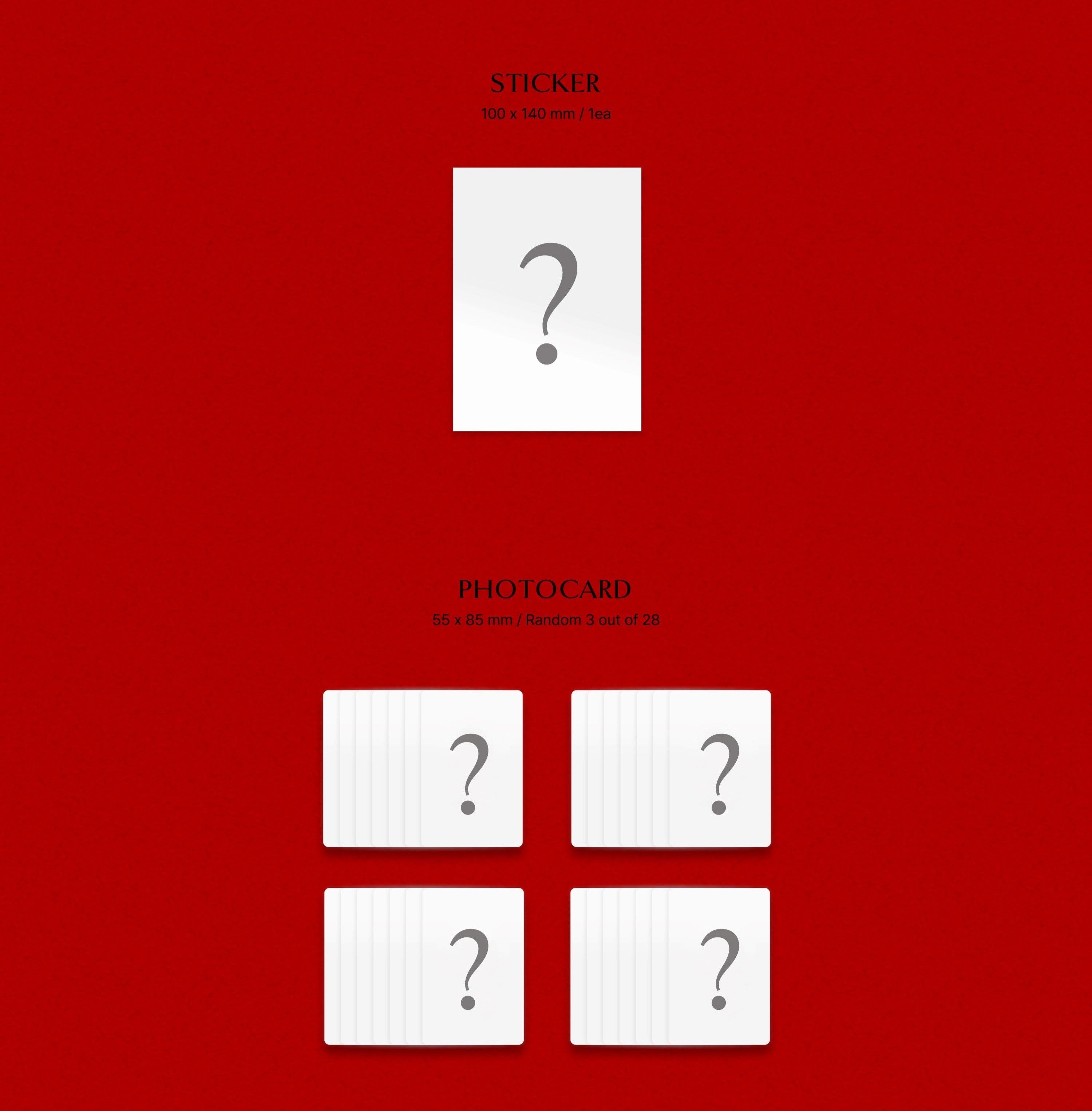 Set of white cards with question marks on a red background