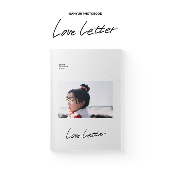 Photobook cover titled 'Love Letter' with a photo of a person on a white background