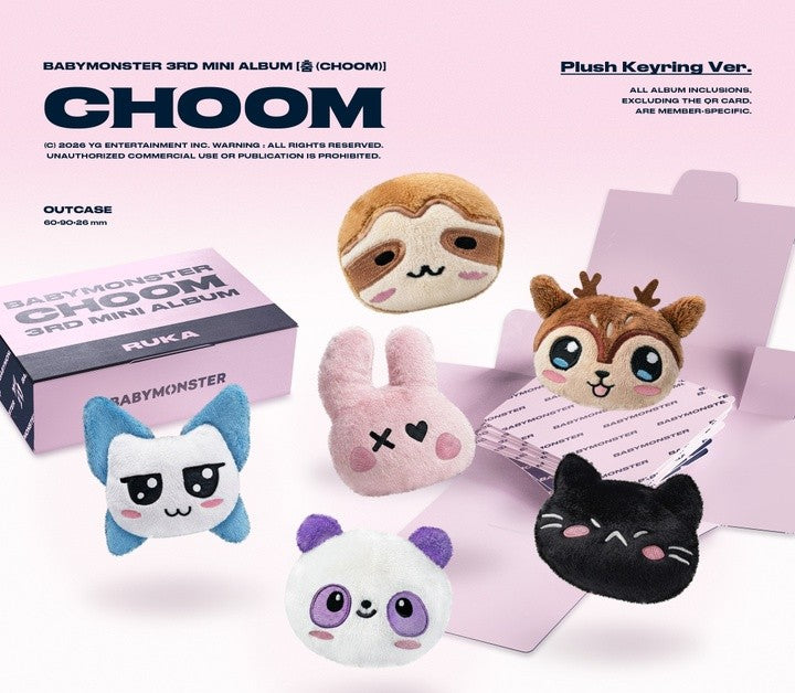 BABYMONSTER 3rd Mini Album CHOOM | Plush Keyring Ver