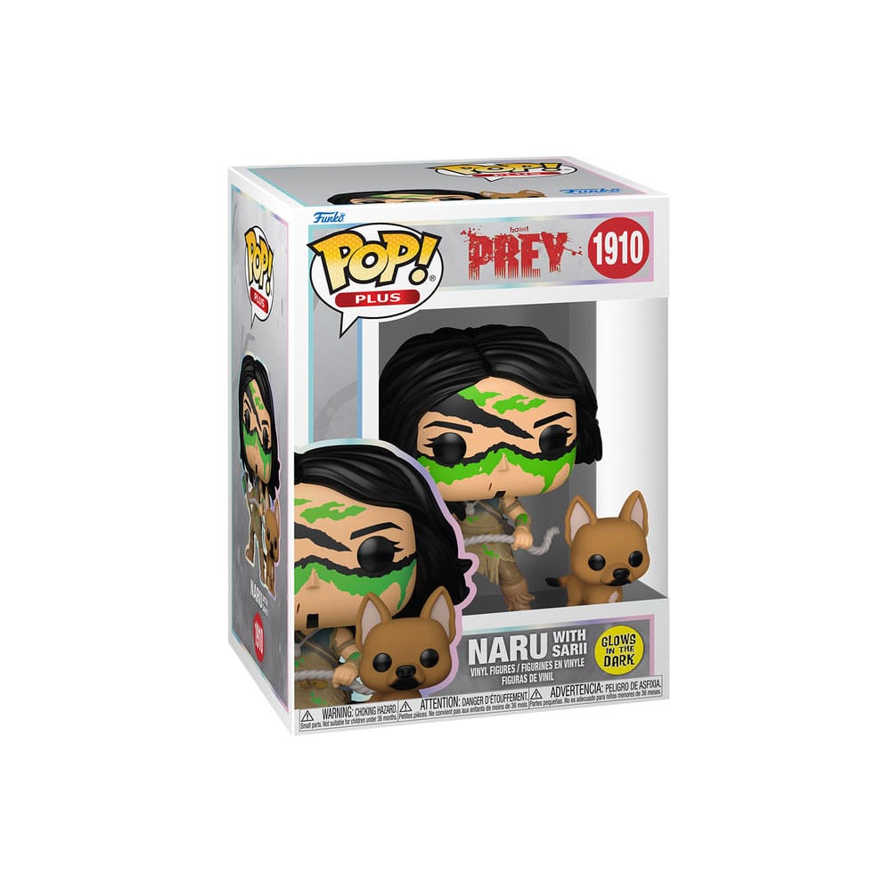 Funko Pop! vinyl figure packaging with 'Naru' and 'Sarif' on a white background
