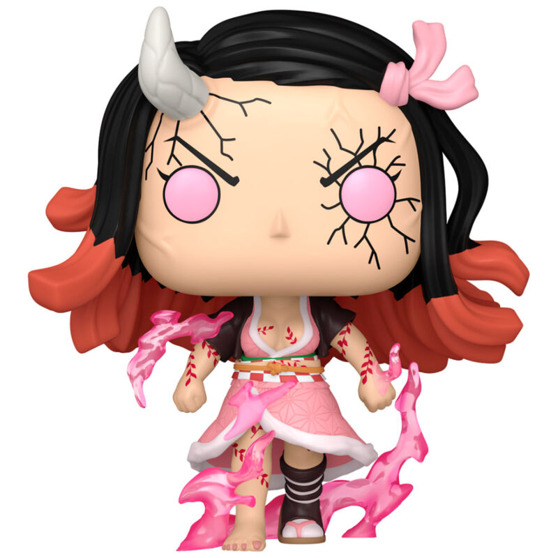 Funko Pop! vinyl figure of an anime character with black hair, pink accessories, and red and white outfit on a white background.