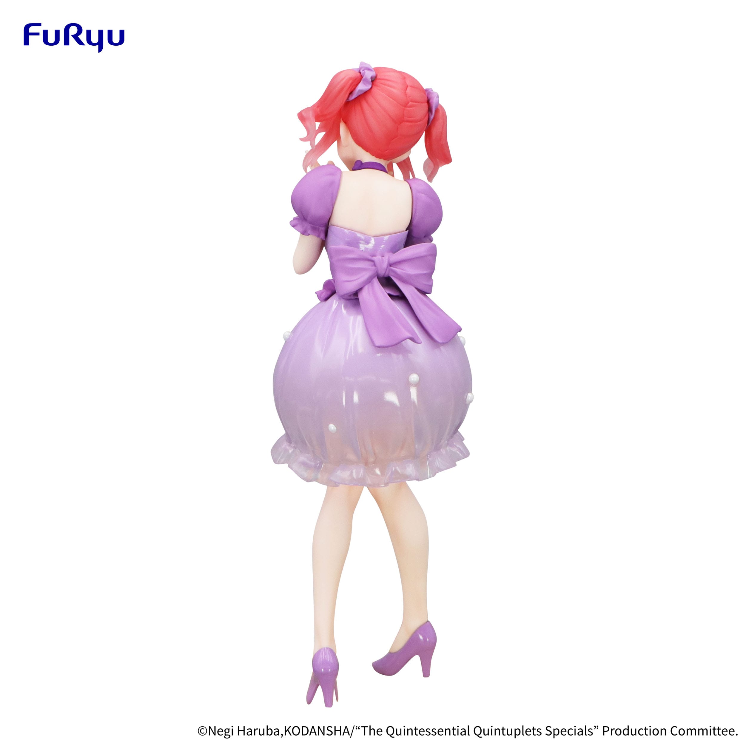Figure in a purple dress with a bow, standing on a white background, branded with Fur Ryu.