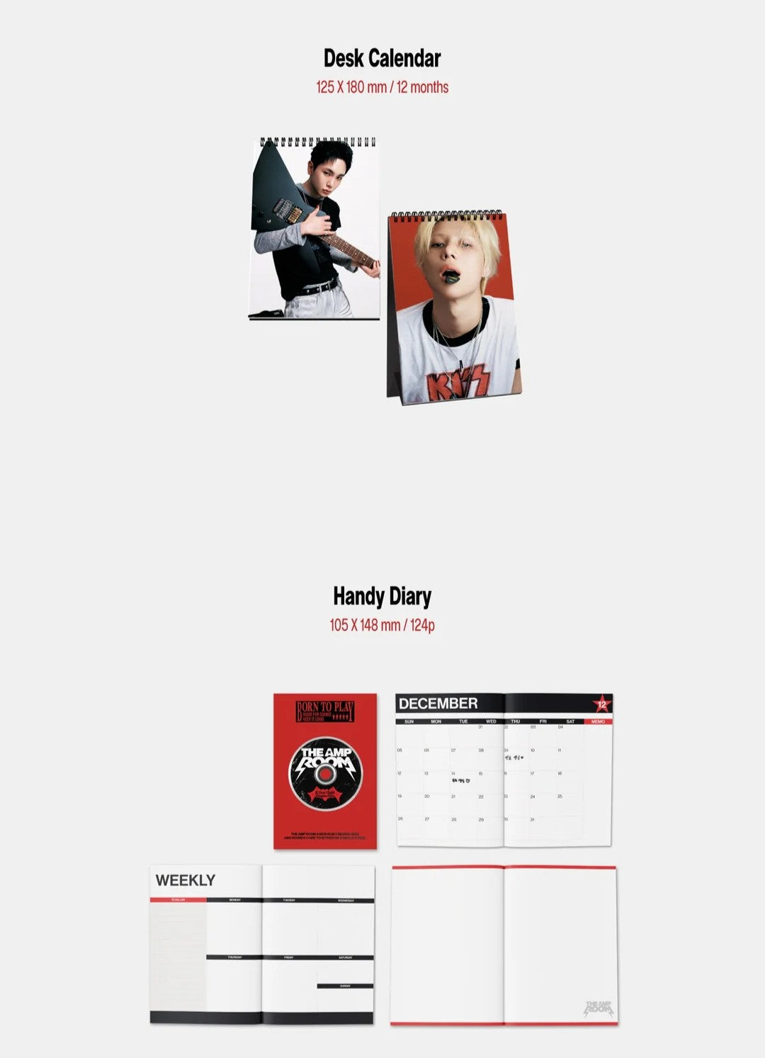 Image showing a desk calendar and diary on a white background 