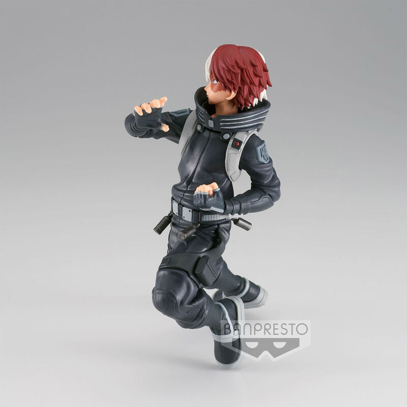 Action figure in a dynamic pose with a gray background