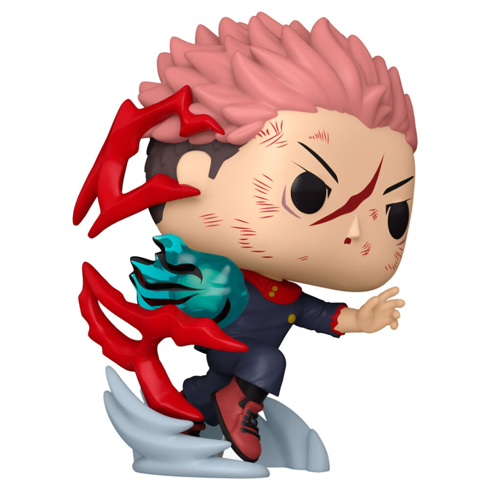 Animated character figurine with red hair and a blue outfit on a white background