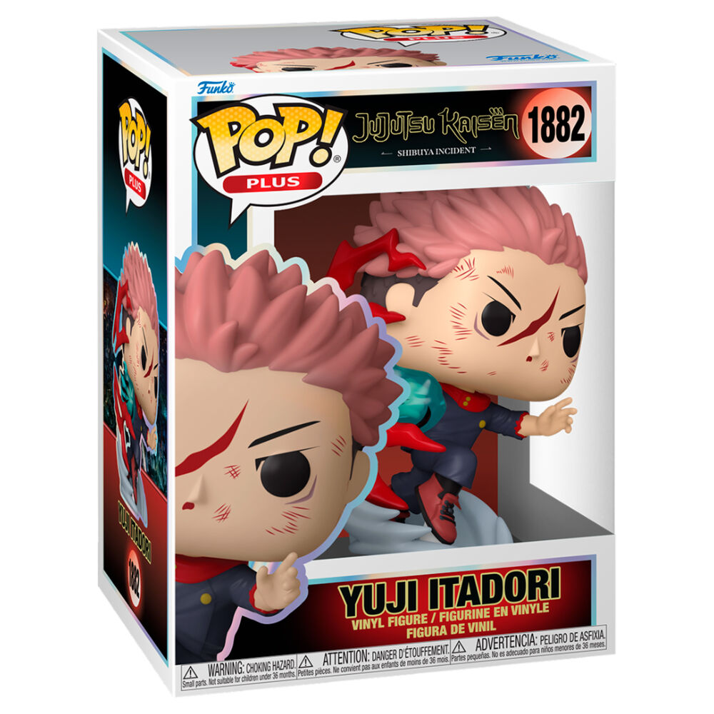 Funko Pop! Yuji Itadori packaging for Jujutsu Kaisen, featuring a vinyl figure.