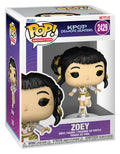 Funko Pop! Animation figure packaging for K/Pop Demon Hunters, featuring Zoeys figure.